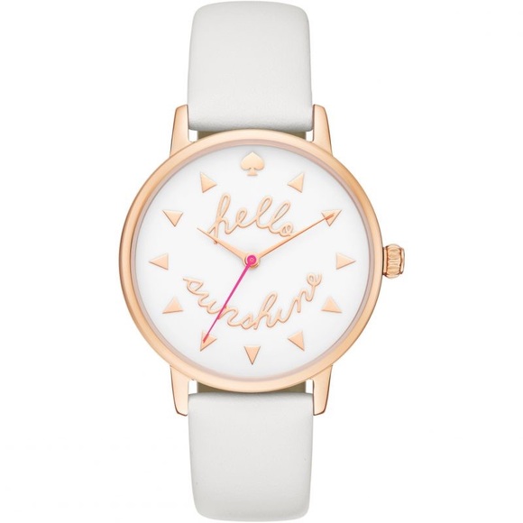 KATE SPADE “HELLO SUNSHINE” KSW1089 METRO LEATHER WATCH